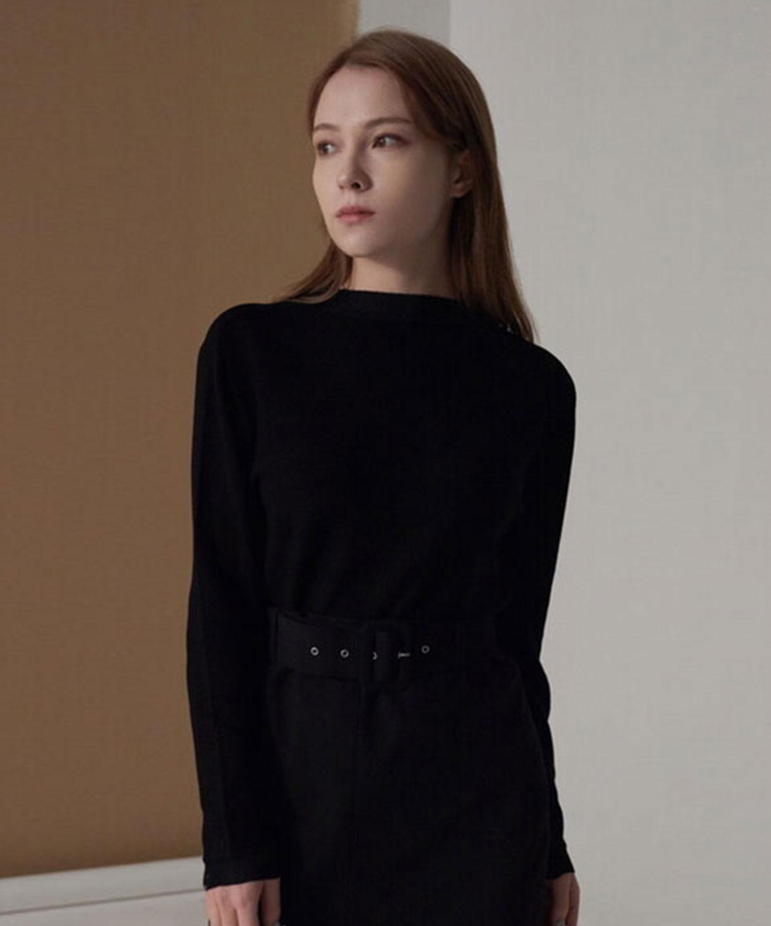 Sperone Woman Metal Neck Knit (3 Colors) Black/Free