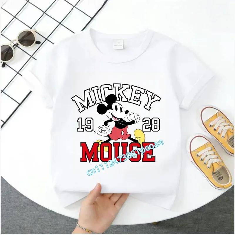2026 Boys Girls Shortsleeved Printed Tshirt Mouse Cartoon Children 100 Cotton Soft Breathable Loose Sports Comfortable