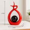 Ceramic Spiral Design Statue Home Decoration (Pack of 1, RED & Black)