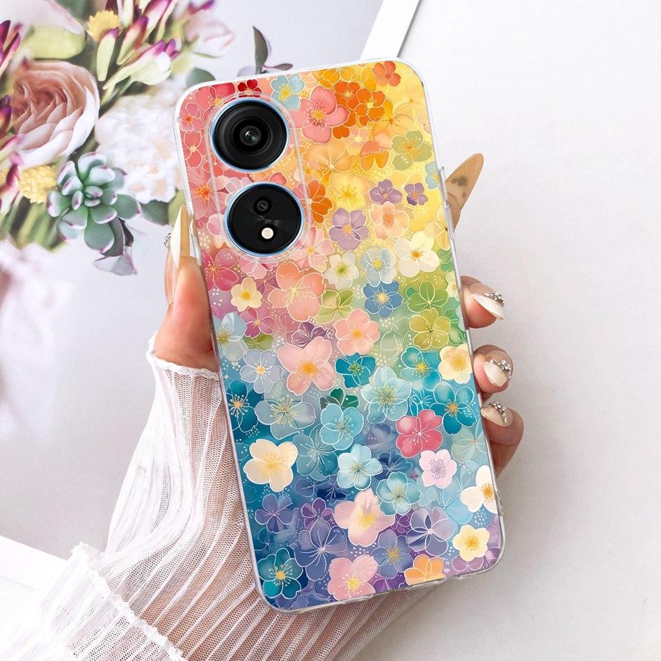For OPPO Reno8 T 5G CPH2505 / Reno8 T CPH2481 (Reno 8T 4G) Cute Flower Butterfly Cat Painted Case Soft Silicone TPU Phone Cases