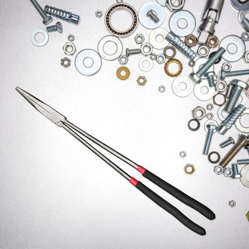 16 Zoll Extra-Lange Zange Handwerkzeug Spitzzange Mehrzweckzange Gerade Spitzzange 410mm 25 / 45 Grad Biegung