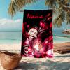 Custom Name Ultra-Soft Beach Towel with Demon Slayer Theme,Ideal for Pool - Camping, Diving - Perfect Travel Essential, Vibrant Beach Towel.