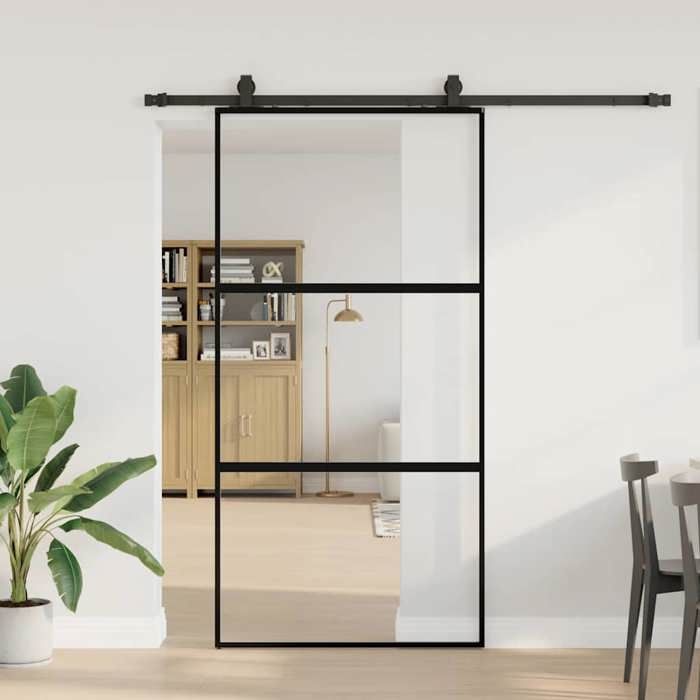 VidaXL Sliding Door with Black Hardware Kit 102.5x205 Cm, Sliding Door On Rail, Sliding Door 3375876