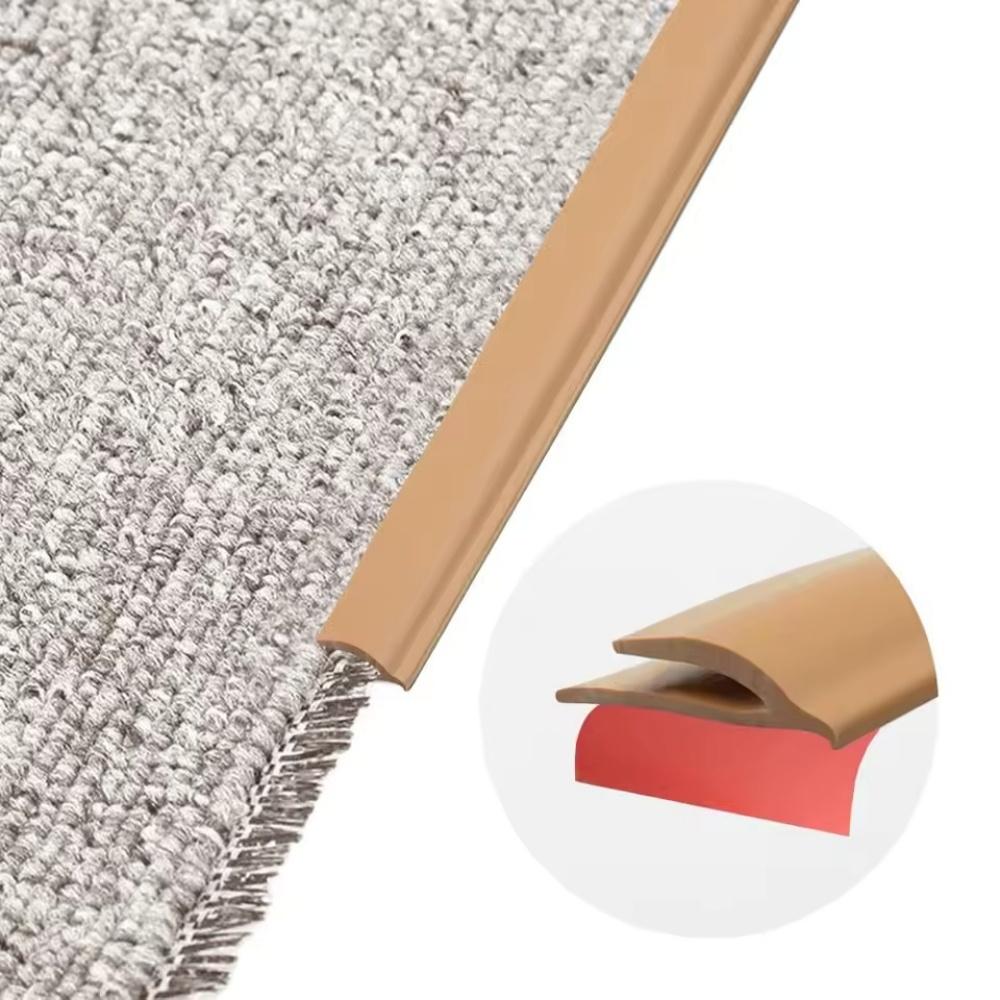 1pc 78.74in 3.5cmX1cm Carpet Edge Trim Strip Self Adhesive Flexible Floor Transition Strip Cuttable Waterproof Cover Household