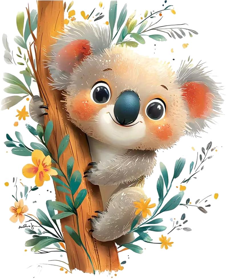 QT2166#15cm Adorable Koala Tree Climbing Car Sticker, Suitable for Laptop, Car, Truck, Van, SUV, Motorcycle, Bumper, Window