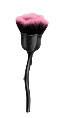 

Cheek Brush Rose Flower Dust Brush Powder Brush Foundation Brush Makeup Brush (with clear case!) HANA-660 (Black)