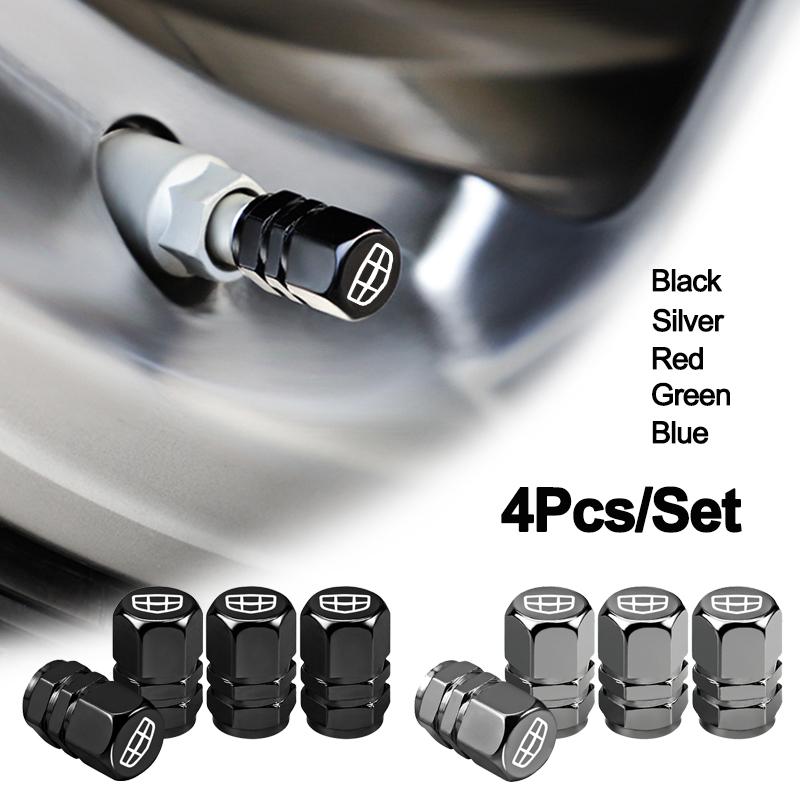 4PCS Car Tire Valve Caps Emblem Metal Cap Case Dust Covers Accessories For Geely Coolray Geometry GX3 X7 Okavango Atlas MK Boyue
