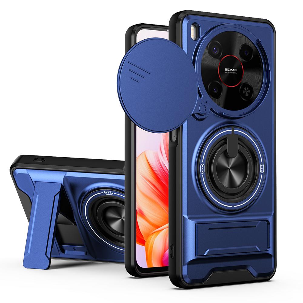 KEYSION Magnetic Phone Case for ZTE nubia V70 Max Blade V70 Max Slide Camera Protection Upright Stand 360° Ring Shockproof Cover