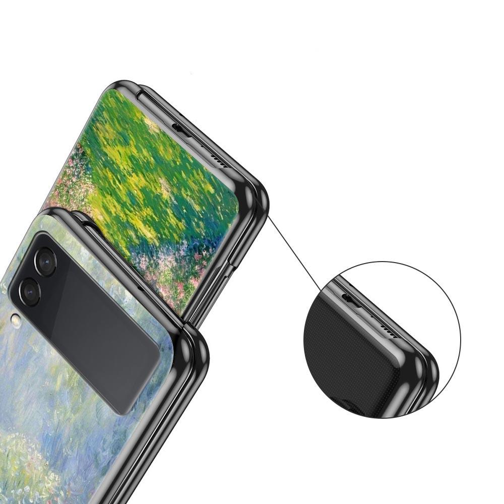 Handyhülle für Samsung Galaxy Z Flip 3 4 5 6 7 Faltbar Für Samsung Z Flip4 Flip5 PC Hartschale Claude Monet Garten Malerei Kunst