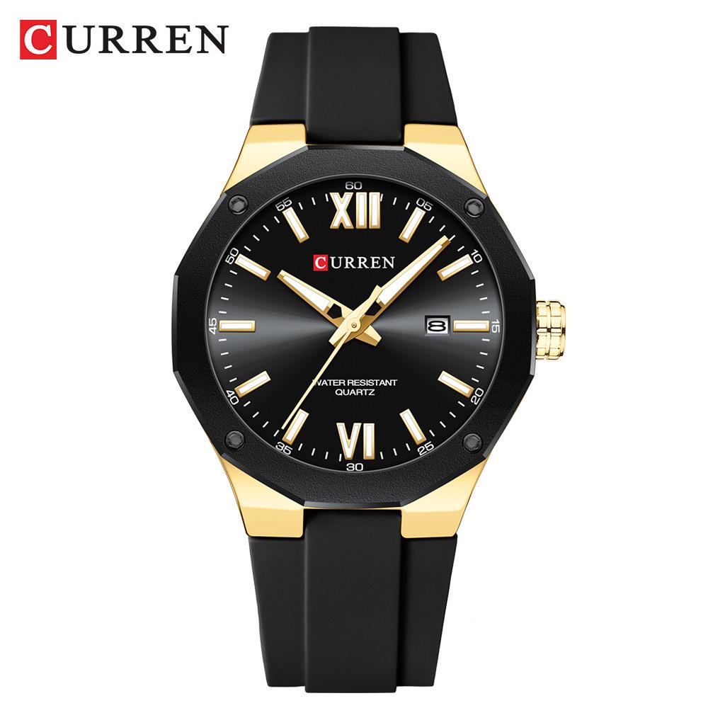 Curren 8465 Men's Casual Rubber Strap Calendar Watch