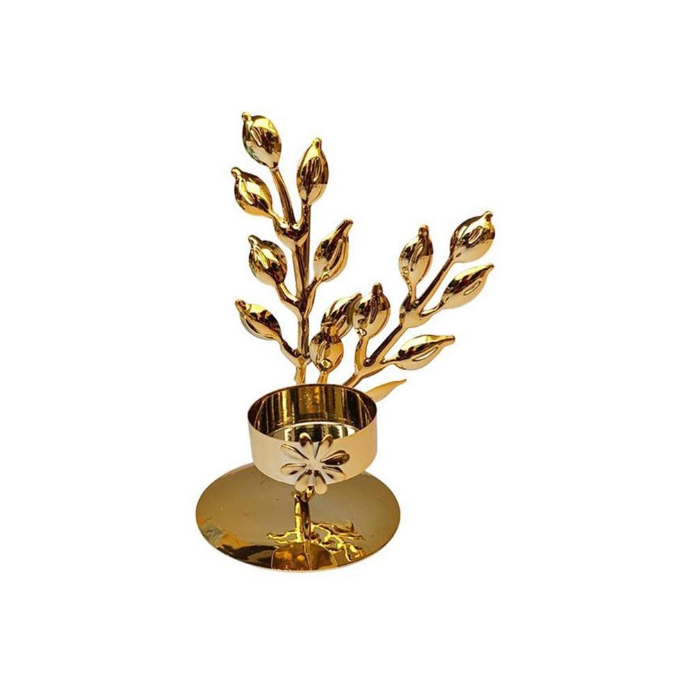 Exquisite Nordic Candle Holder Light Luxury Metal Candlestick Ginkgo Candle Holder  Living Room