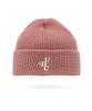 Eondeokeonteulol Winter Short Beanie Ribbed Knit Logo Embroidery Unisex Beanie Hat Beanie / Original Script / Pink