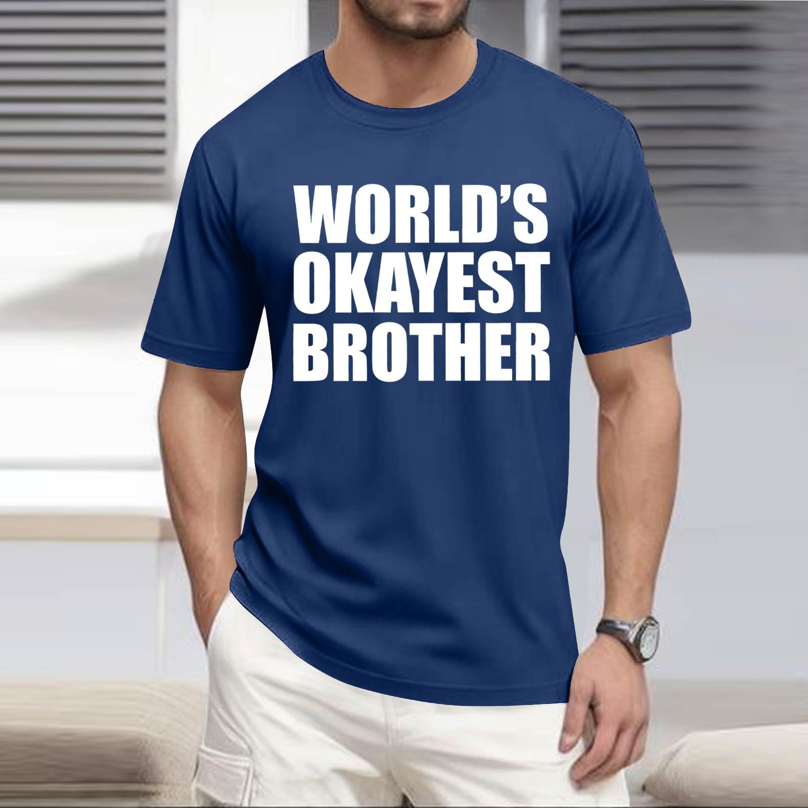 

Летняя мужская популярная футболка с круглым вырезом и коротким рукавом с принтом XL синий