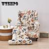 Classic Wingback Armchair Slipcover: Full-Back, Elastic Fabric, Tighten with Ribbon, Suitable for Single Seat Sofa