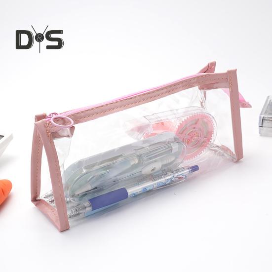 Przezroczysty piórnik z zamkiem błyskawicznym Wodoodporna kosmetyczka do przechowywania makijażu Organizer na artykuły papiernicze dla uczniów do szkoły, biura i podróży