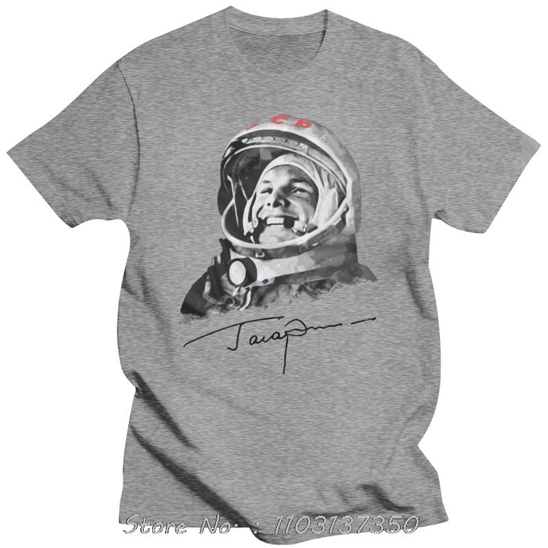 Россия СССР Первый мир Советский космонавт Гагарин Крутой дизайн HQ Мужская футболка приталенного кроя для взрослых Летняя повседневная футболка Модная футболка S