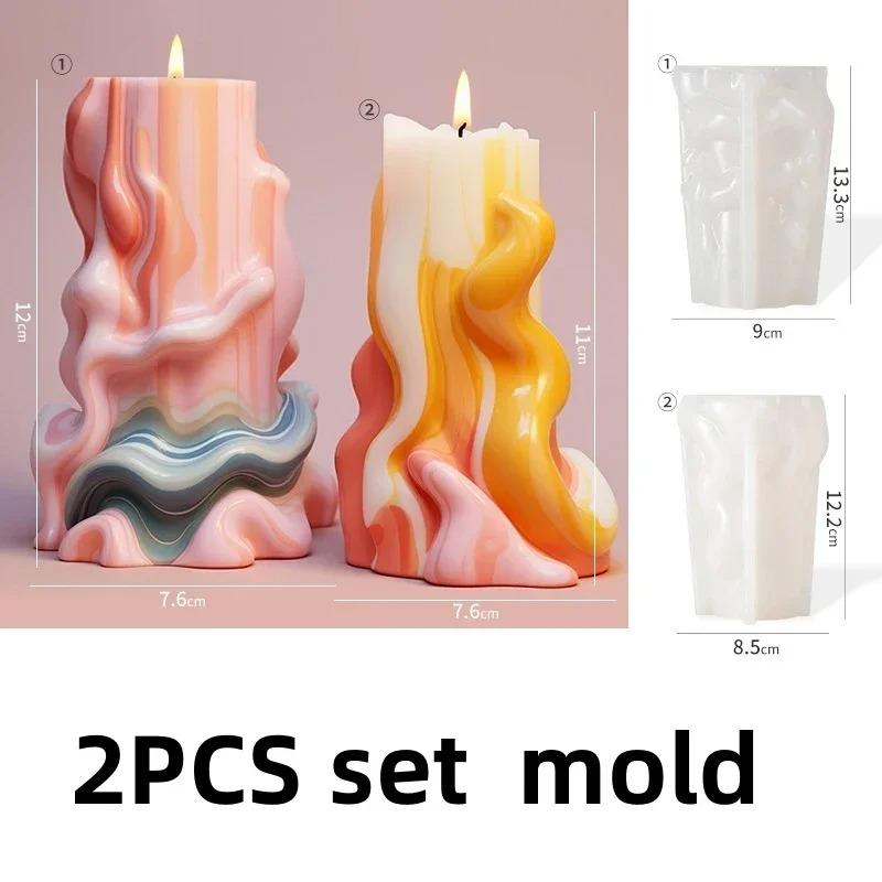 Flower Pillar Silicone Mold Relief Cylindrical Candle Mold DIY Handmade Soap Gypsum Resin Candle Making Tool Christmas  Decor