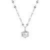 Sterling Silver Zirconia Solitaire Necklace: Six-Prong Light Luxury Clavicle Chain, High-End Niche Design.