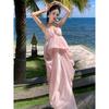 French Suspender Skirt Fairy Vacation Wear Skirt Seaside Halter Dress Pink High-end Dress Dress Women
