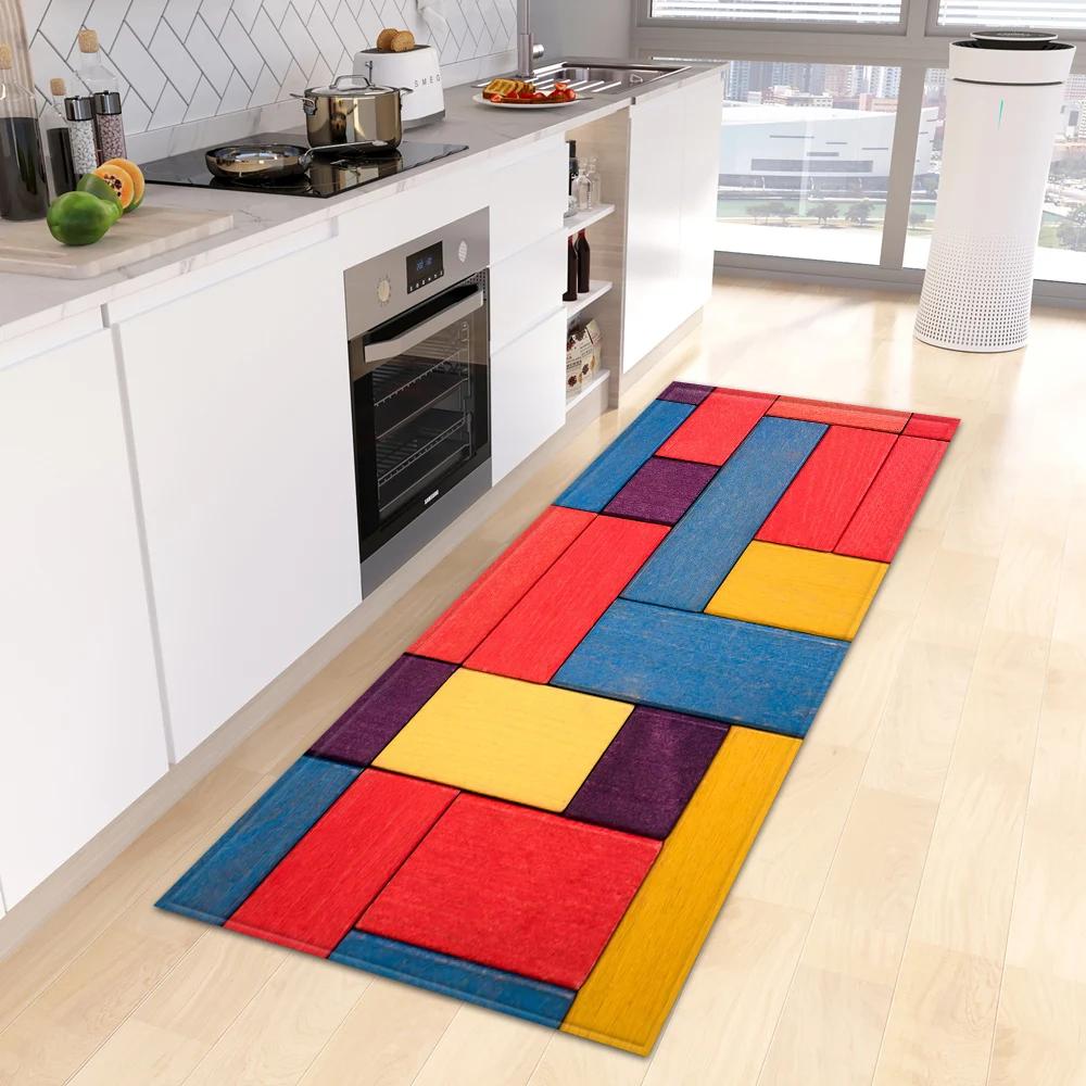 Premium Wood Grain Kitchen Runner Mat - Multi-Scene Non Slip Stain Resistant Floor Rug for Kitchen Entrance Hallway Home Decor