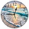 Seaside Wave Wall Clock 10 Inch Battery Operated Ocean Tropical Beach Sunset Dusk Blue Summer Hawaii Clock Silent Non-Ticking Modern Clocks