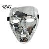 Weighted Free Party Mask Halloween Disco Ball Mask, Breathable Mirror Mosaic Masquerade, High Visibility Glitter Costume for Dance Performance,