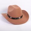 Popular European and American fashion OL style one-word cowboy hat men's and women's high-end top hat jazz hat felt hat