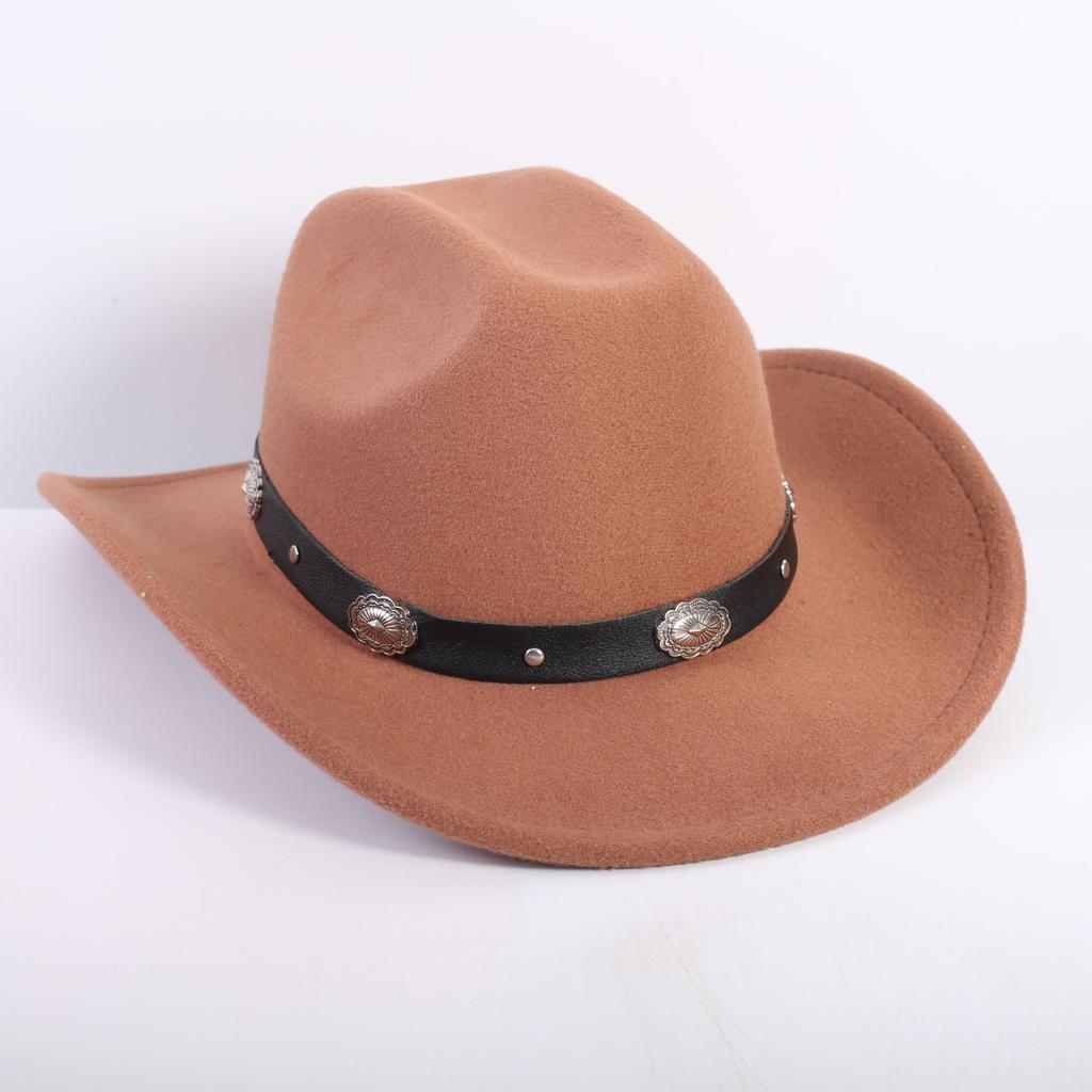 Popular European and American fashion OL style one-word cowboy hat men's and women's high-end top hat jazz hat felt hat