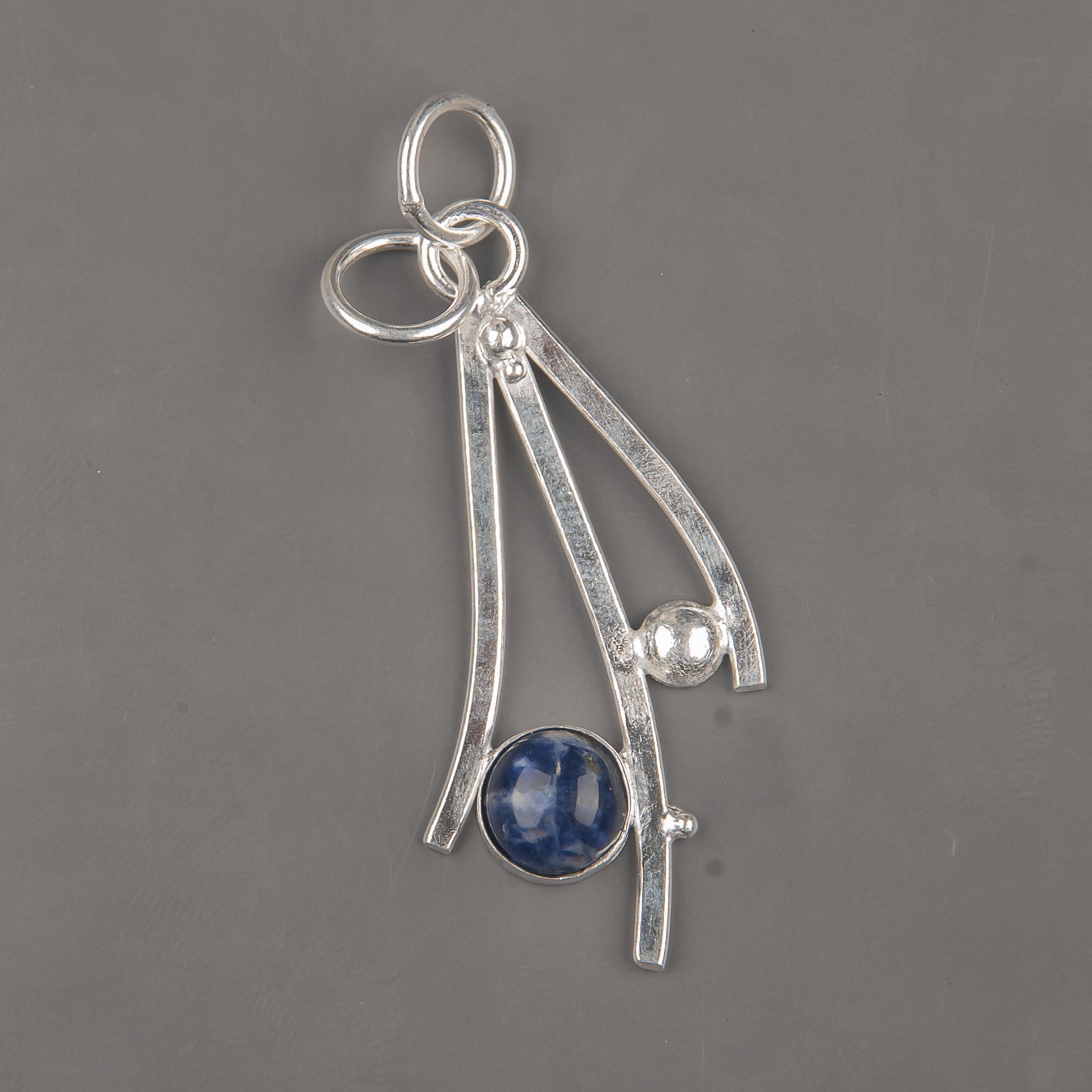 

Sodalite Handmade Gemstone Jewelry, 925 Solid Sterling Silver Pendant, Handmade Silver Pendant Jewelry, For Wedding Gift 1.73 Inches синий