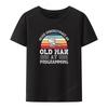 Old Man At Programming Picture Print Tshirt Funny Tee Humor Womens Clothing Trend Tshirts Slim Leisure Novelty Blouse Vintage
