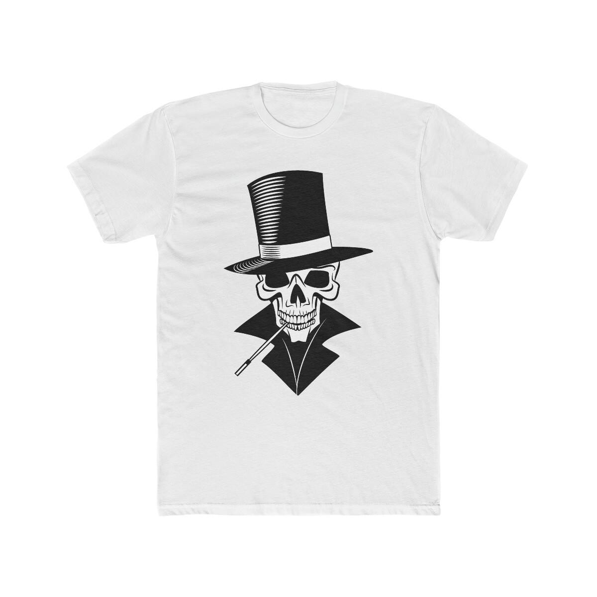 Vintage Style Skeleton Gentleman T-Shirt Classic Punk Skater Tee Gift for Man S
