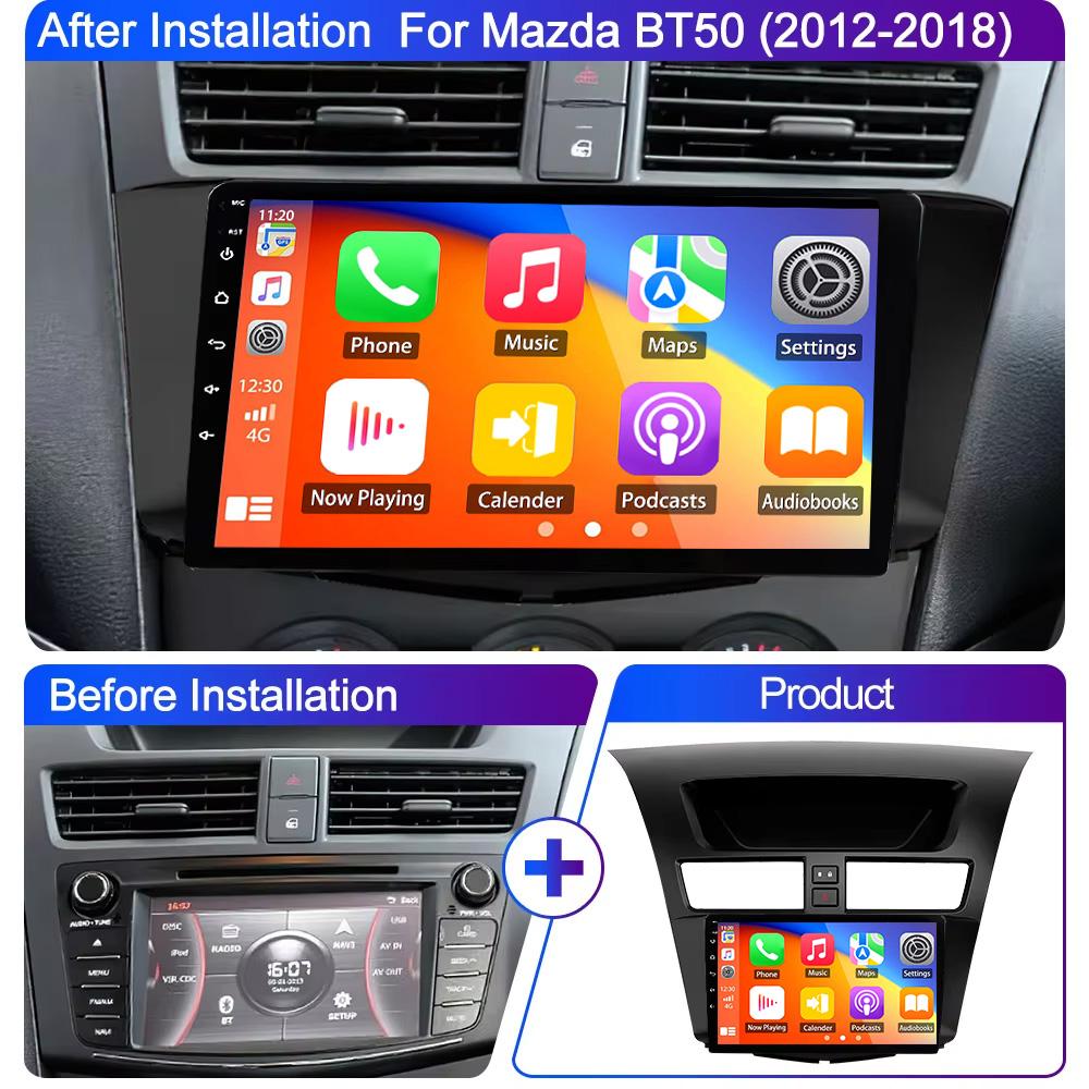 2din Android Auto Carplay For Mazda BT50 2012-2018 Car Radio Multimedia Player 2 din Stereo GPS Navigation QLED 5G WIFI