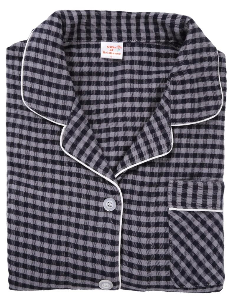 Of Thick Long Sleeve [Gifts Brilliance] Women's Pajamas, Winter, Flannel, Cotton, Women's, Luxury, [Gift Set] (XL, Gray) PJ_3279