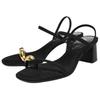 Zara Open Toe Vintage Metallic Detail High Heel Sandals Women Sandals Black 2354510800