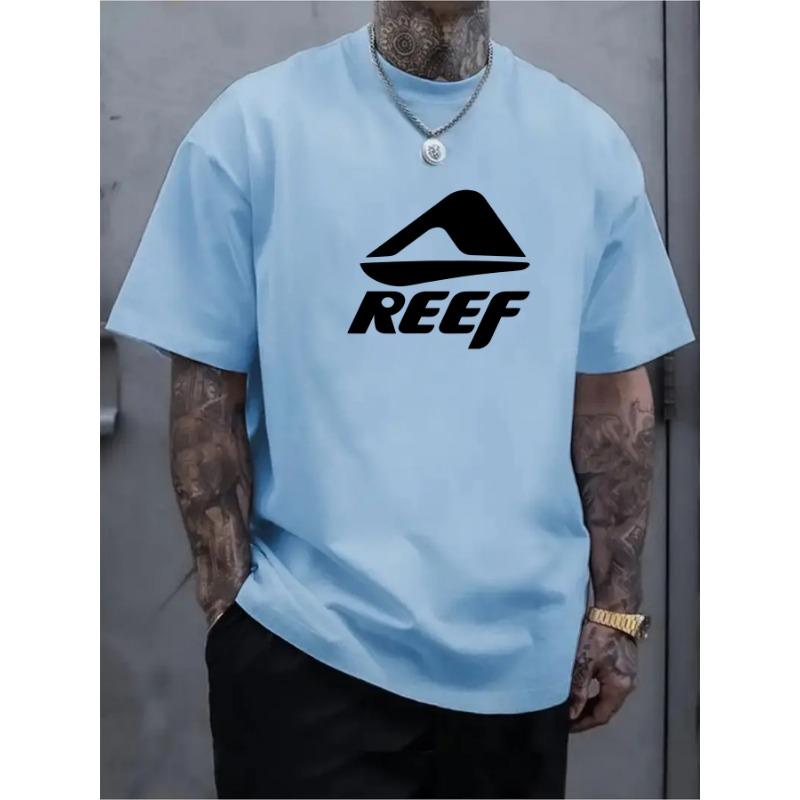 

100 Cotton Men s Loose T-shirt Breathable Fashion Letter Pattern Printed Short Sleeve Round Neck Top XS