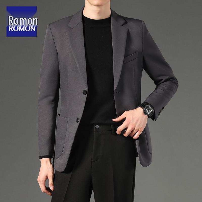 

Romon Men s Korean Style Casual Suit Jacket 2XL 151-165 lbs серый