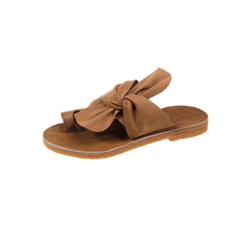 Slippers wish summer new outer cover sandals flat bow women's shoes