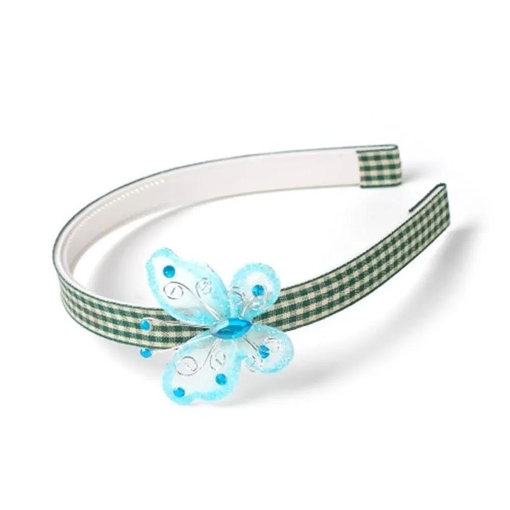 Daitda Shop Checkered Butterfly Headband Headband DIY Elementary School Headband Elementary Student Headband