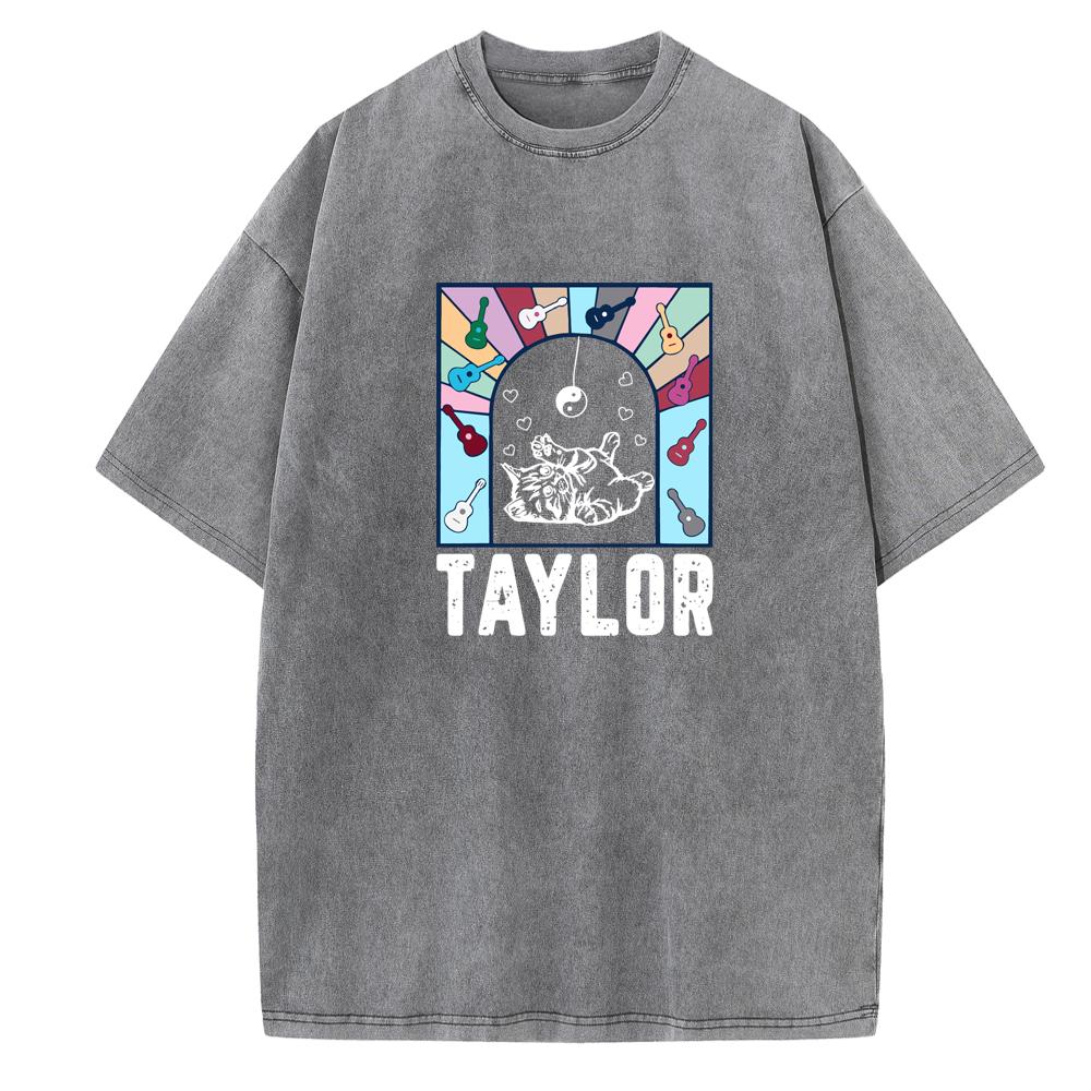 Karma Karma Is A Cat Vintage Harajuku Short Sleeve Cotton Shirts Music Fans Gift T-Shirts Unisex O-Neck Summer Printing