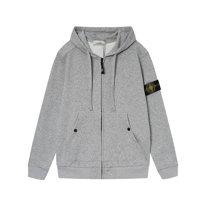 Stone Island Compass Patch Basic Hoodless Sweatshirt Loose Fit Men Women Casual Daily Wear