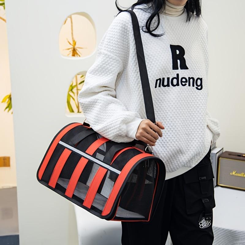 Oddychający transporter dla zwierząt o dużej pojemności do podróży - idealny na zajęcia na świeżym powietrzu, z jednym ramieniem