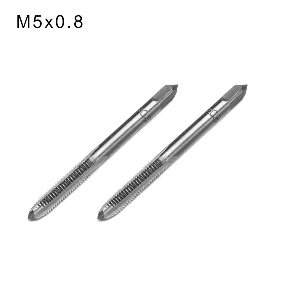 2PCS/Set Metal Working HSS Screw Fluted Plug Metric Drill Bit Hand Straight Flute Taps Thread Tap Set Threading Kit