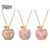 Talos Openable Fruit Charm Necklace, Treasure Box Pendant with Mini Figurine Inside, Elegant Necklace Gift for Wife Girlfriend