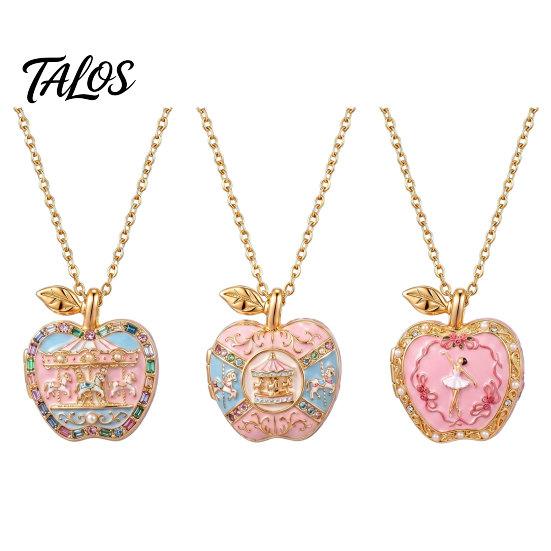 Talos Openable Fruit Charm Necklace, Treasure Box Pendant with Mini Figurine Inside, Elegant Necklace Gift for Wife Girlfriend