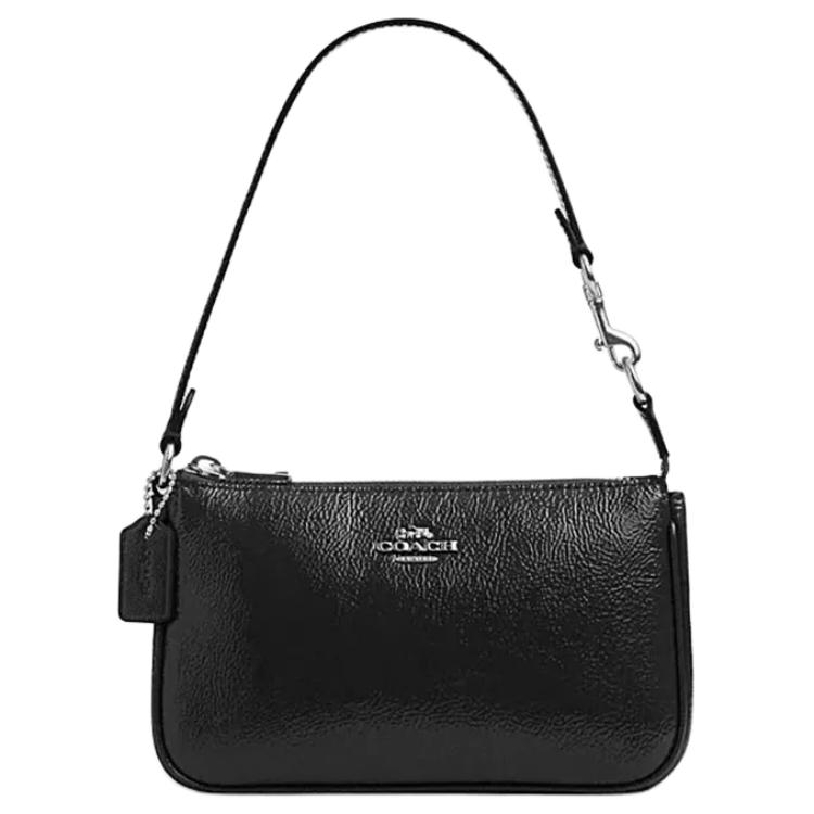 Coach Nolita 19 Logo Zip Closure Leather Handbag Small Women handbags Black CW408-SVBK Basic Set (Bag+Dust Bag)