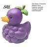 Miniature Bedside Decorations Adorable Fruit Duck Figurine, Resin Apple Strawberry Peach Banana Sculpture, Mini Cute Desktop Ornaments Desk Decor for