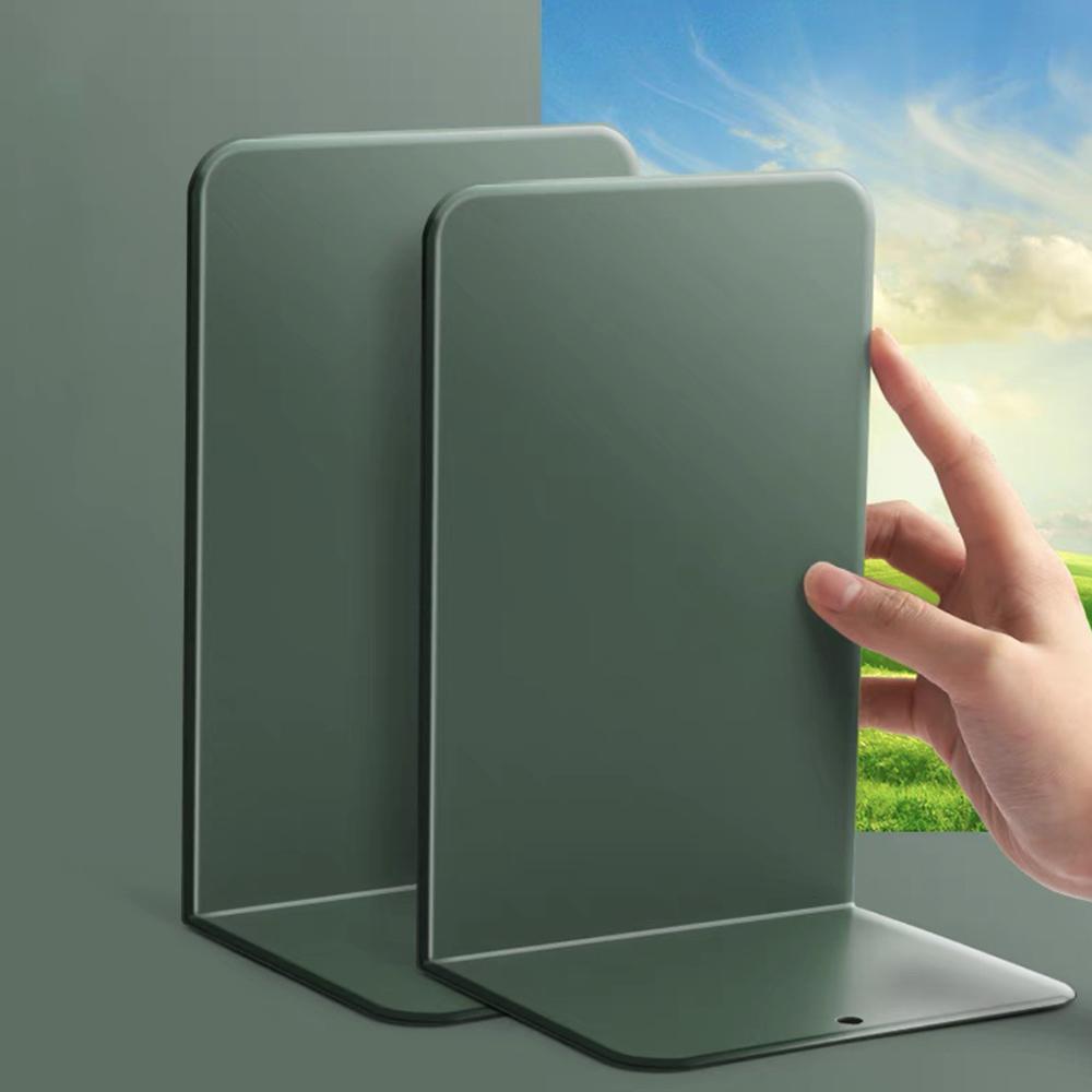 2pcs Ins Simple Metal Book Stand Desktop Non-slip Bookend Student Book Organizer Bookends Large Thickened Books Storage Rack