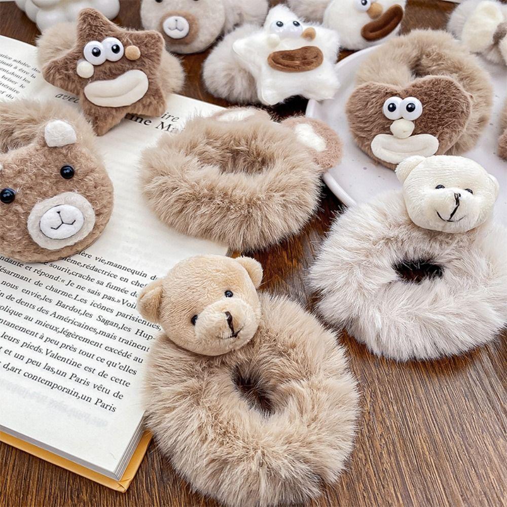 Headdress Plush Hair Tie Korean Style Cute Hair Tie Japanese Bear Hair Rope  Baby