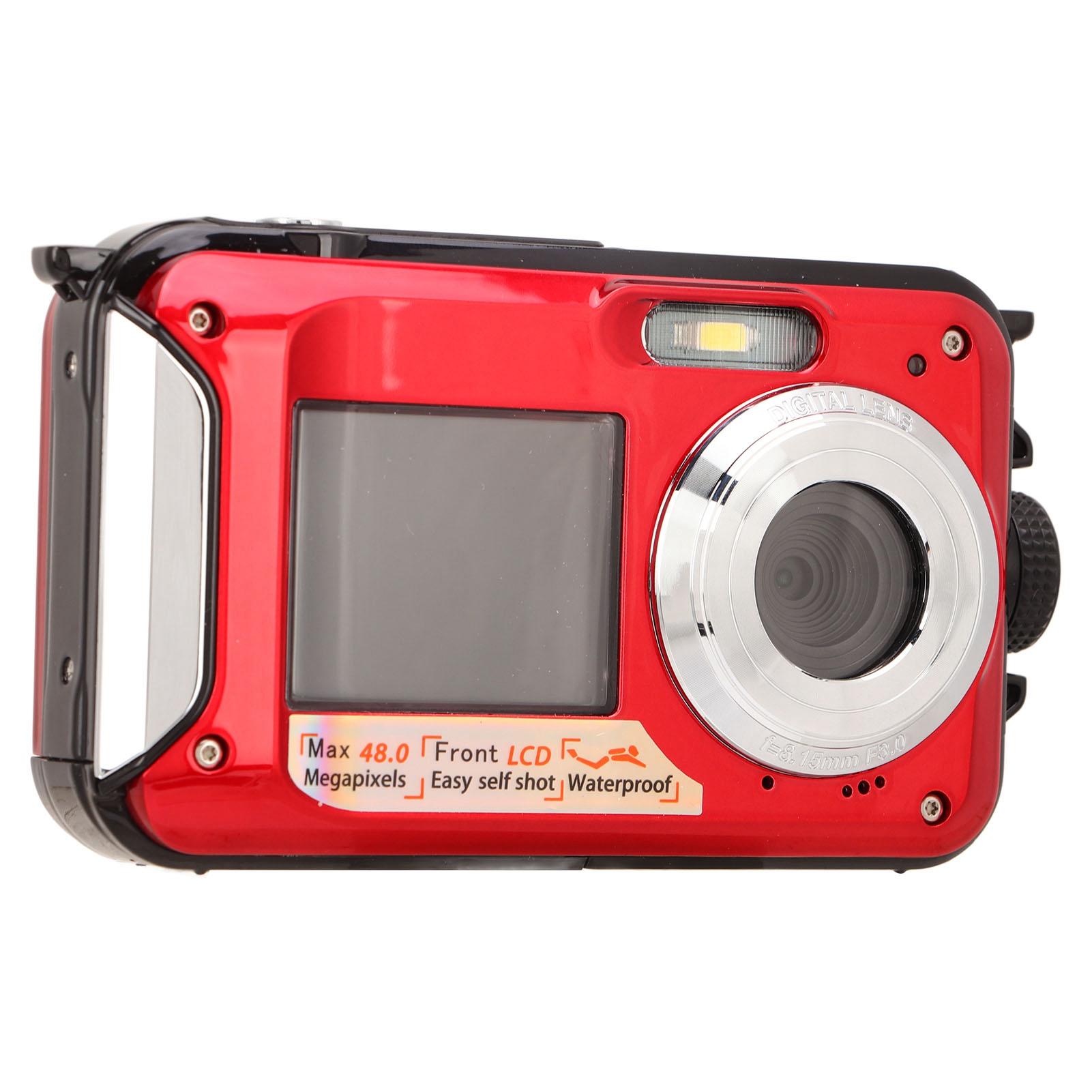 Honor Electronics Full HD 2.7K 48MP 10ft Waterbestendige Onderwater Digitale Camera 16x Digitale Zoom Voor Achter Dubbel rood
