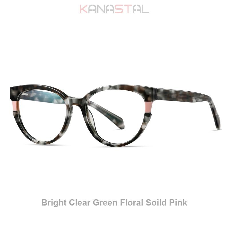 Women Acetate Eyeglasses Frame Blue Light Blocking Glasses Men Anti Fatigue Lenses Prescription Myopia Reading Cat Eye Eyewear